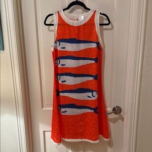 Orange Sardine Print Dress